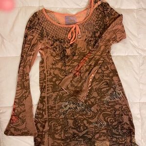 Butterfly Dsigns Tie-Front Dress